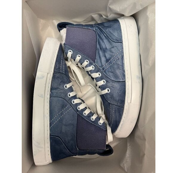Thakoon Blue Custom Hand-Dyed High-Top Sneakers Tennis Shoes SZ 37 New In Box - Picture 11 of 12